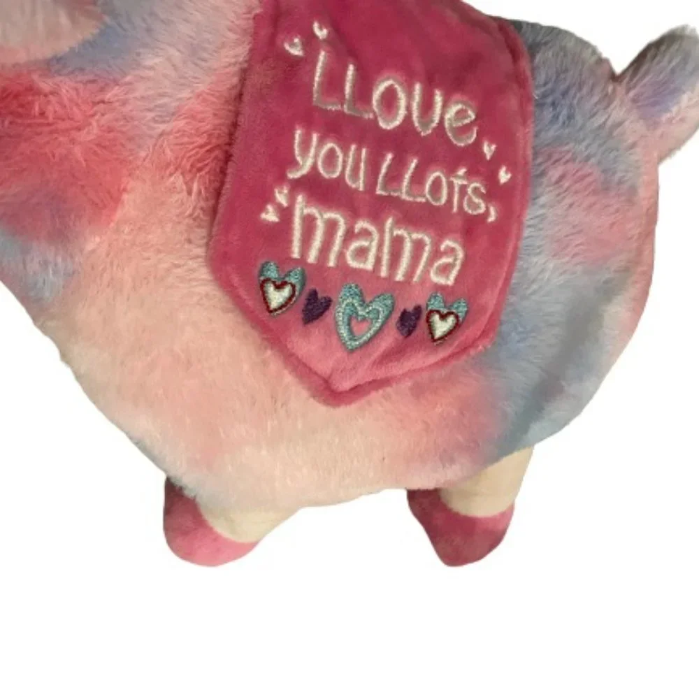 RAINBOW LLAMA ALPACA EMPROIDERED HEARTS “LLOVE YOU LLOTS MAMA